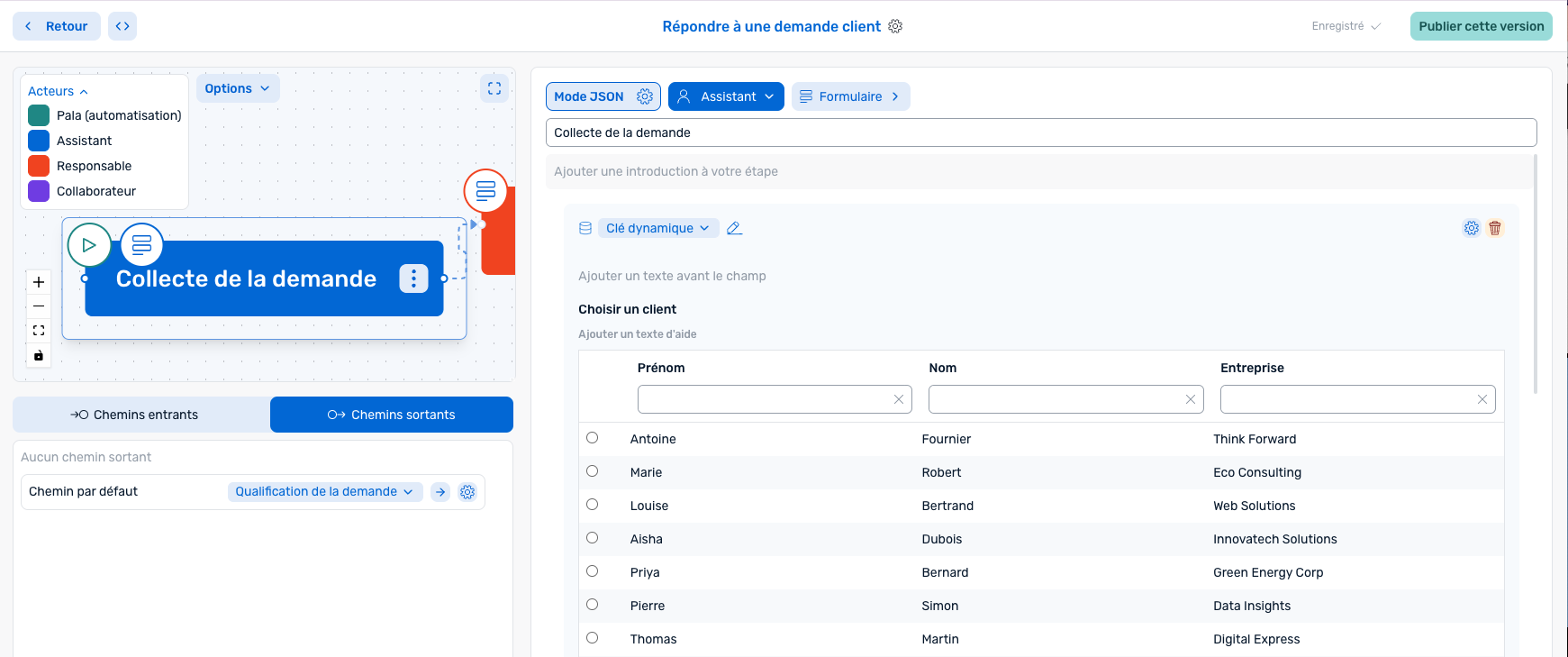 Liste de contrôle des tâches - Affichage données logiciels externes