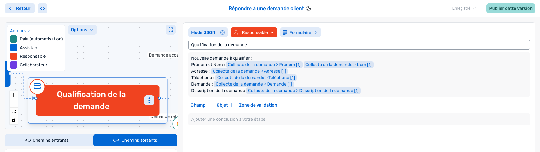 Liste de contrôle des tâches - Utilisation des variables