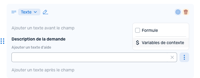 Liste de contrôle des tâches - Utilisation des variables dans des champs de formualires