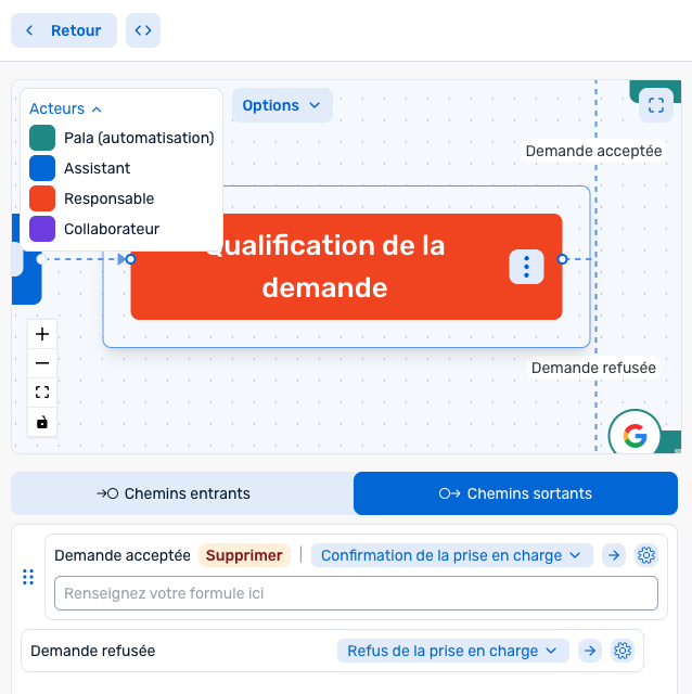Paramétrage Conditions liste de contrôle des tâches